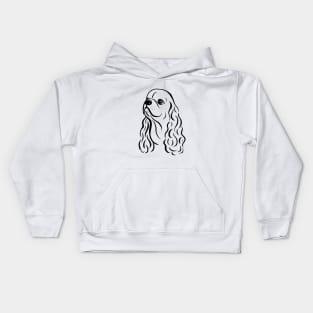 American Cocker Spaniel (Black and White) Kids Hoodie